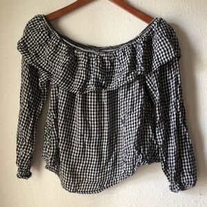 Ruffle Flannel Blouse